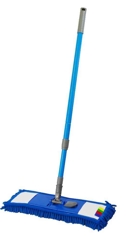 Швабра насадка з мікрофібри 43см з ручкою телескоп 78-122см, блакитна Eco Fabric